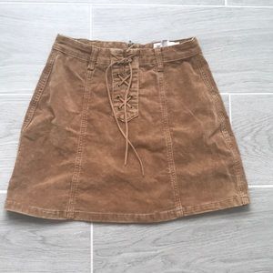 Tilly’s tan lace up skirt